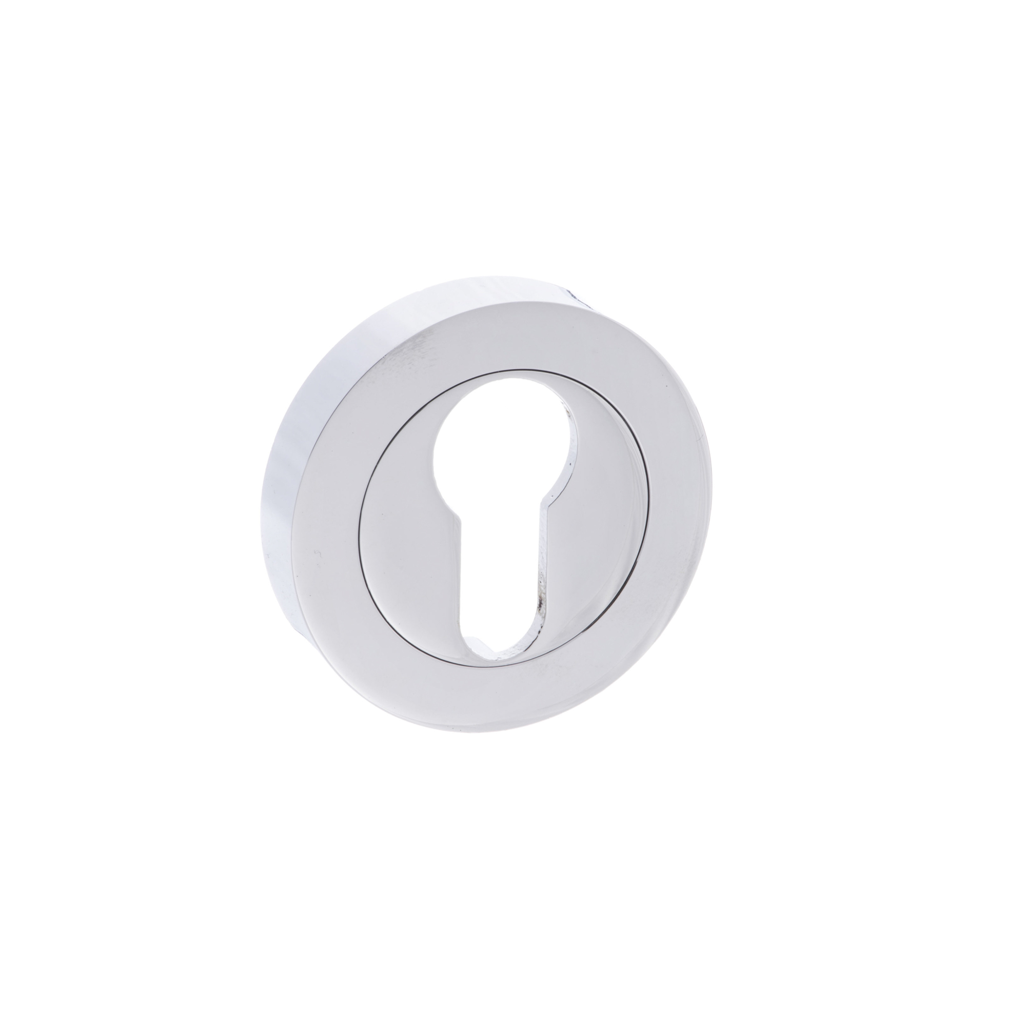 S2ESCERPC STATUS Euro Escutcheons on Round Rose - Polished Chrome