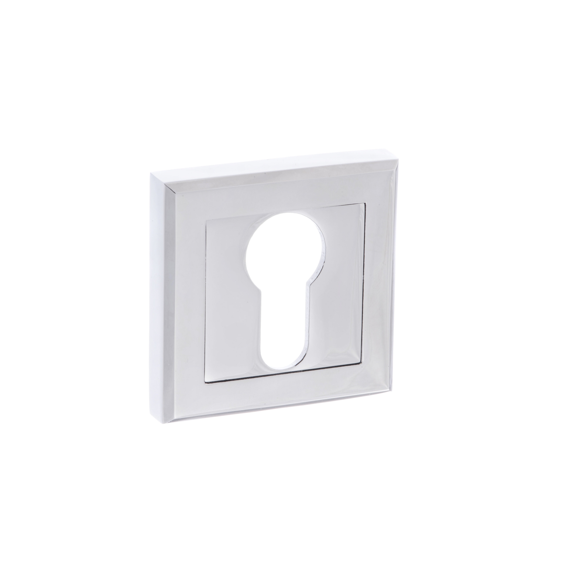 S2ESCESPC STATUS Euro Escutcheons on Square Rose - Polished Chrome