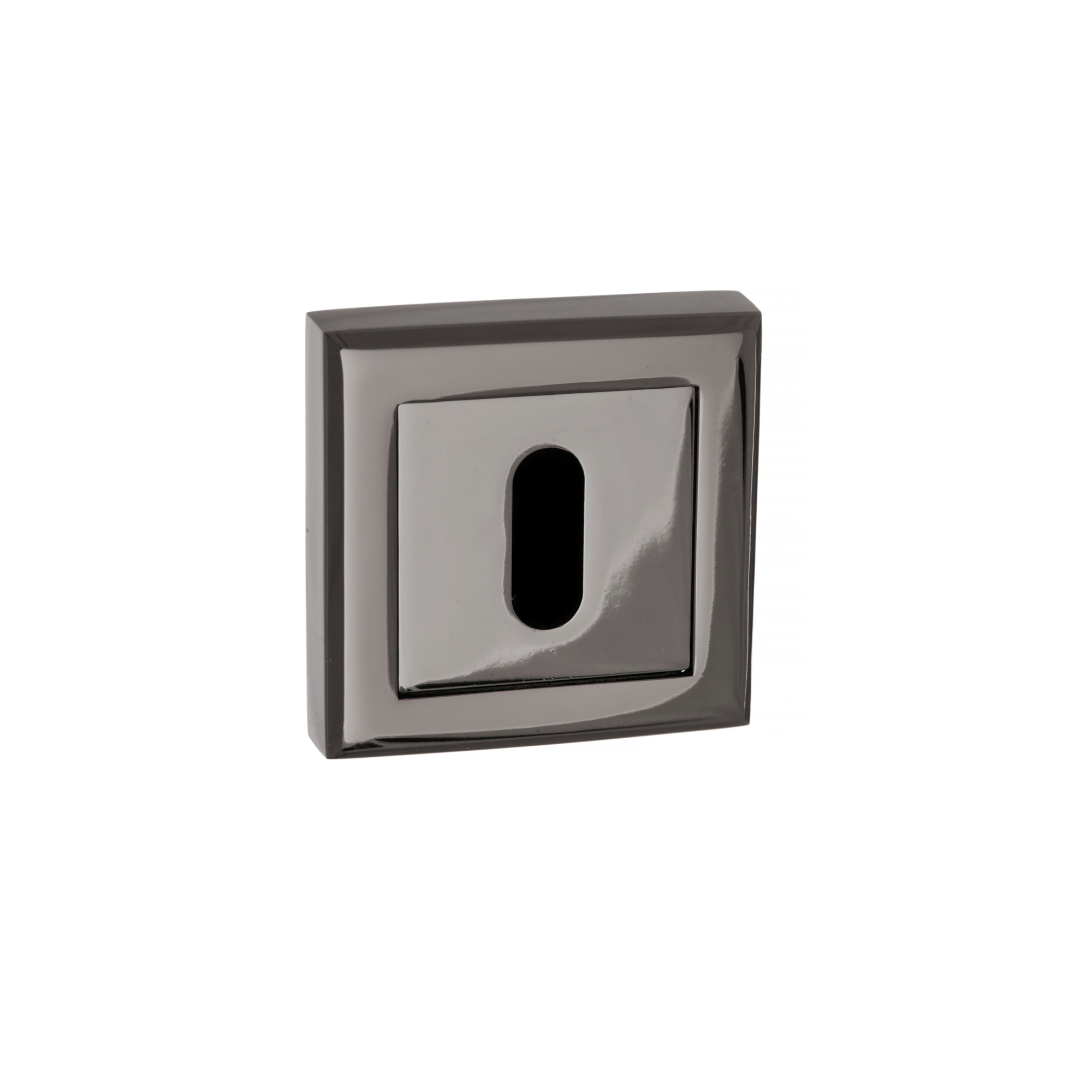 S2ESCKSBN STATUS Key Escutcheons on Square Rose - Black Nickel
