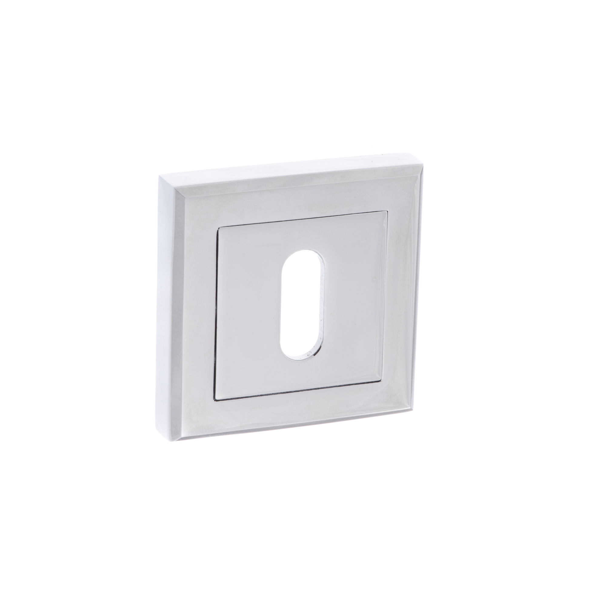 S2ESCKSPC STATUS Key Escutcheons on Square Rose - Polished Chrome
