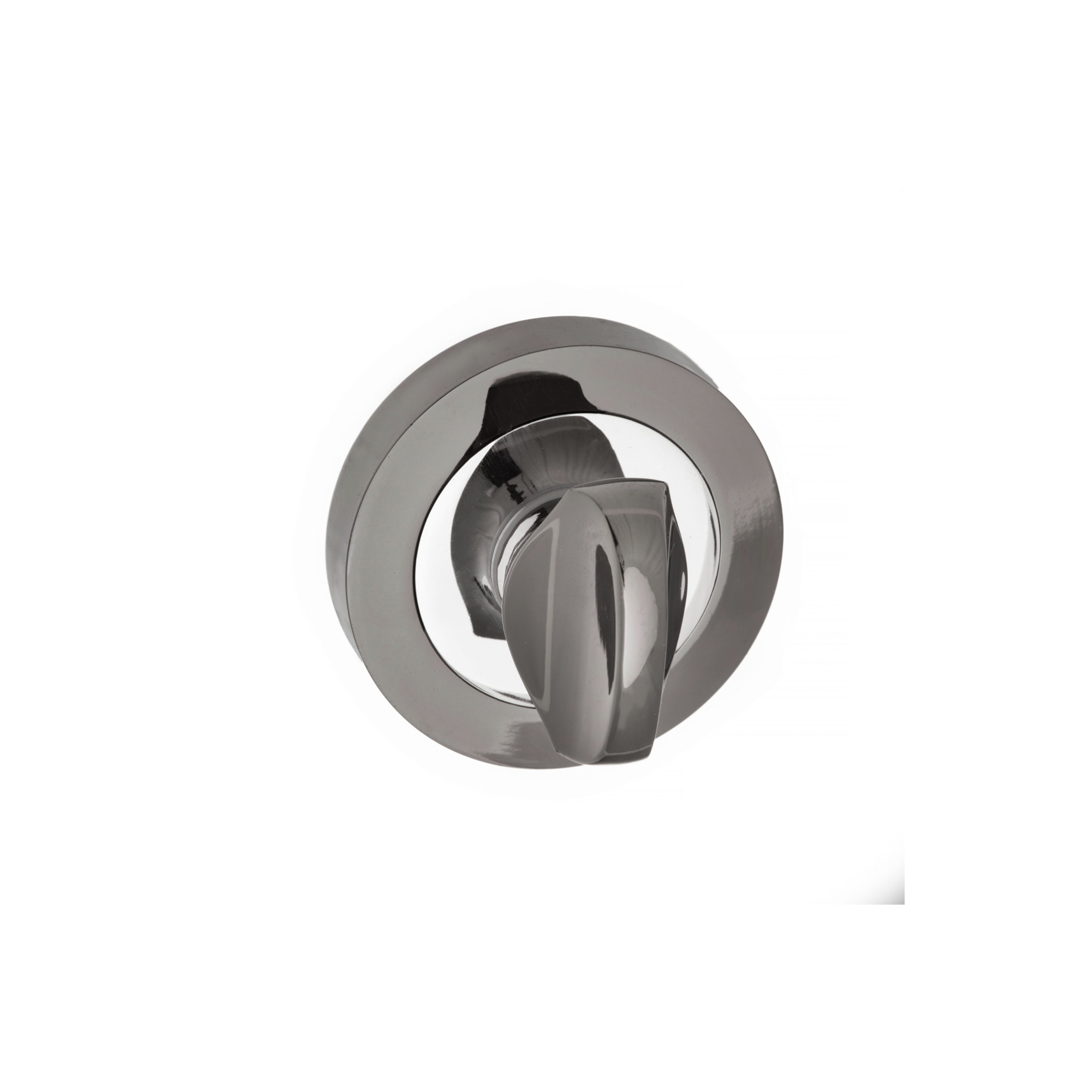 S3WCRBNPC STATUS WC Turn and Release on Round Rose - Black Nickel/Polished Chrome