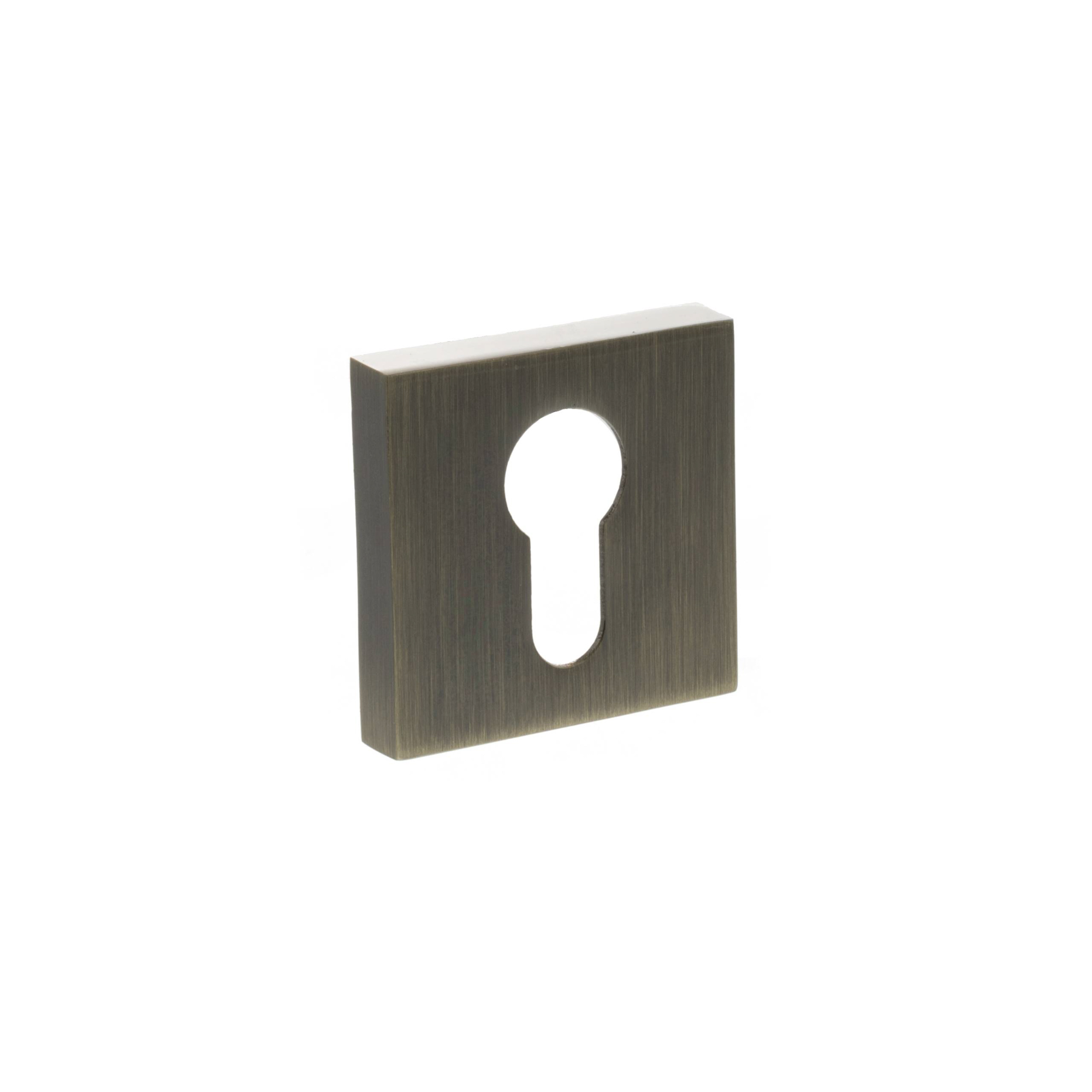 S4ESCESAB STATUS Euro Escutcheons on S4 Square Rose - Antique Brass