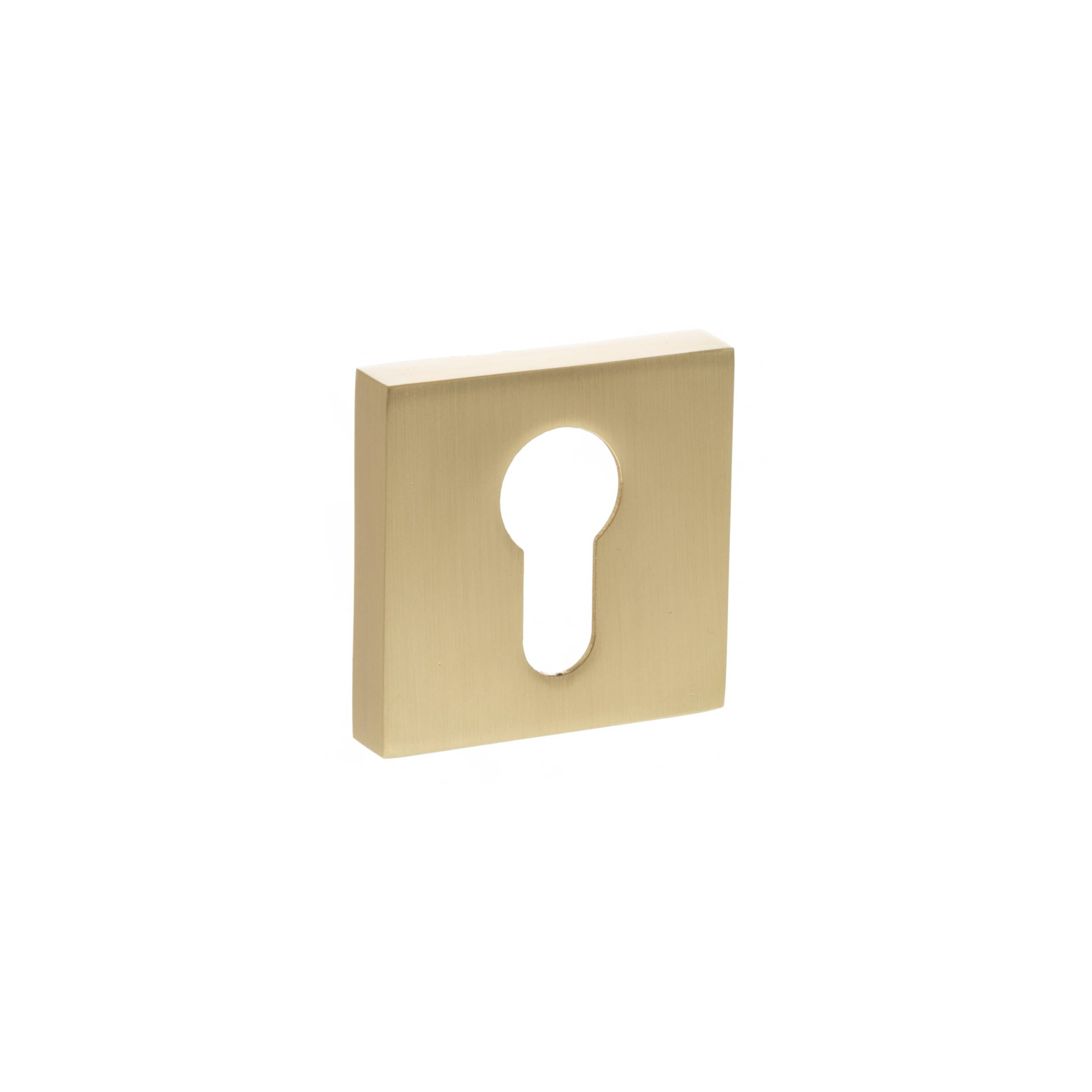 S4ESCESSB STATUS Euro Escutcheons on S4 Square Rose - Satin Brass