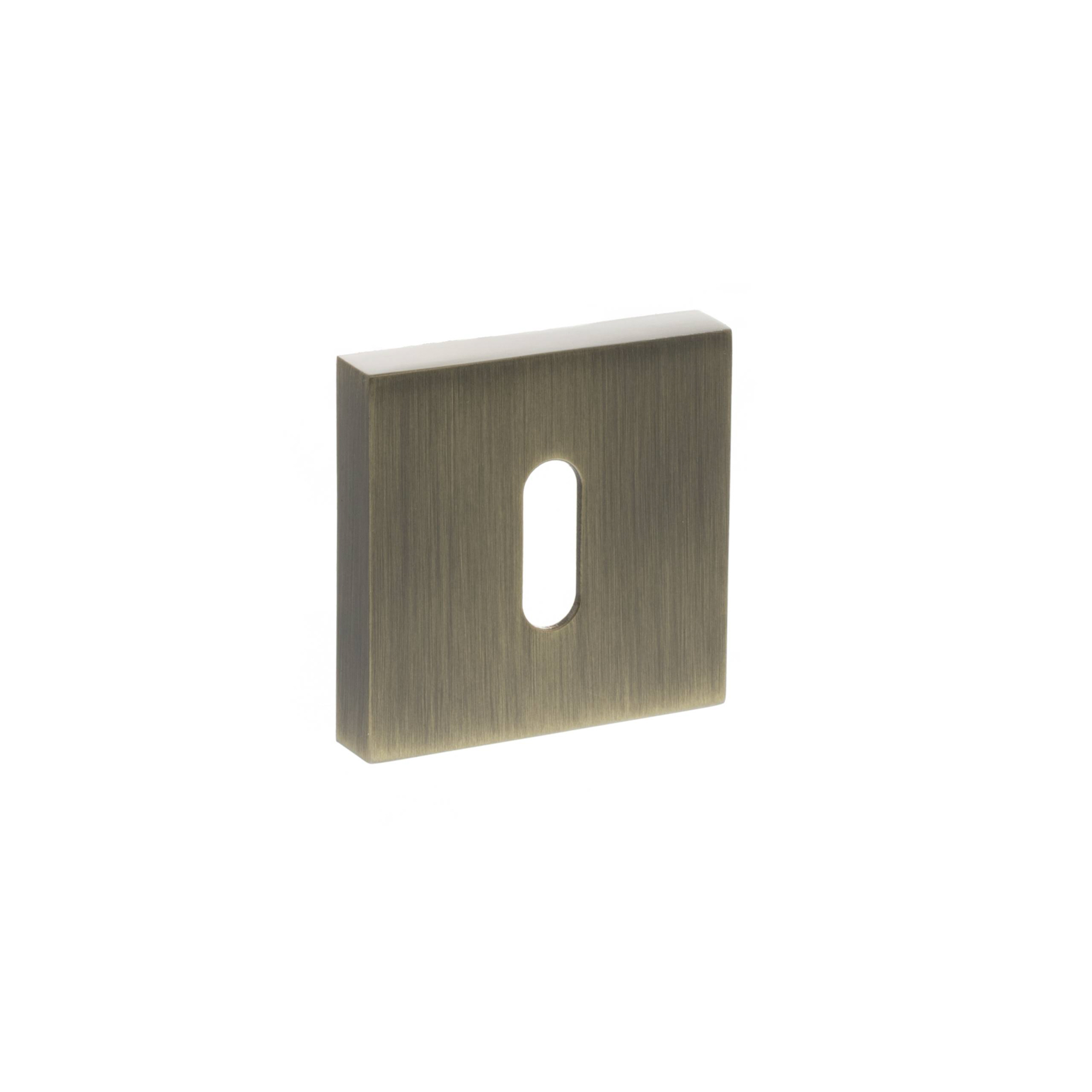 S4ESCKSAB STATUS Key Escutcheons on S4 Square Rose - Antique Brass