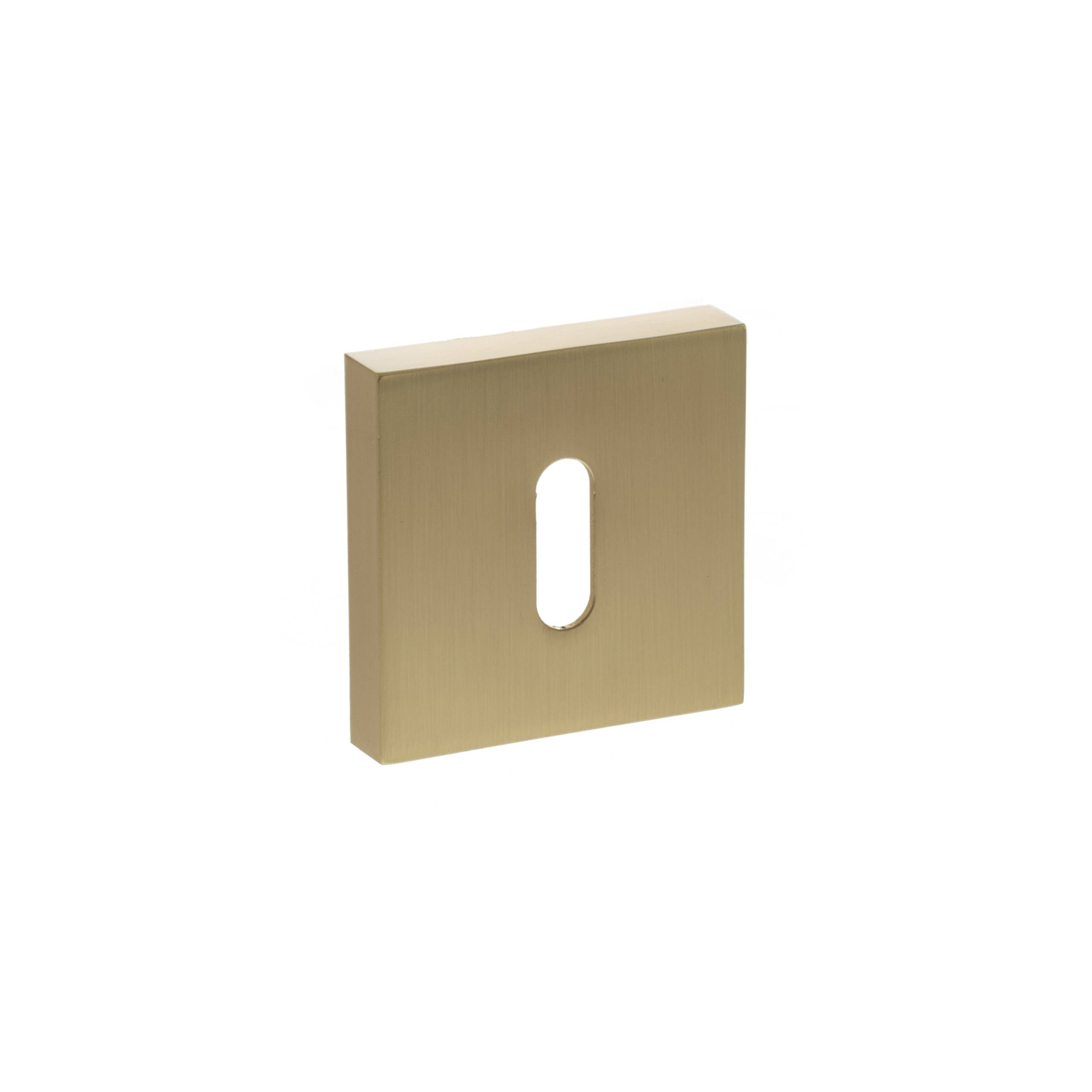 S4ESCKSSB STATUS Key Escutcheons on S4 Square Rose - Satin Brass