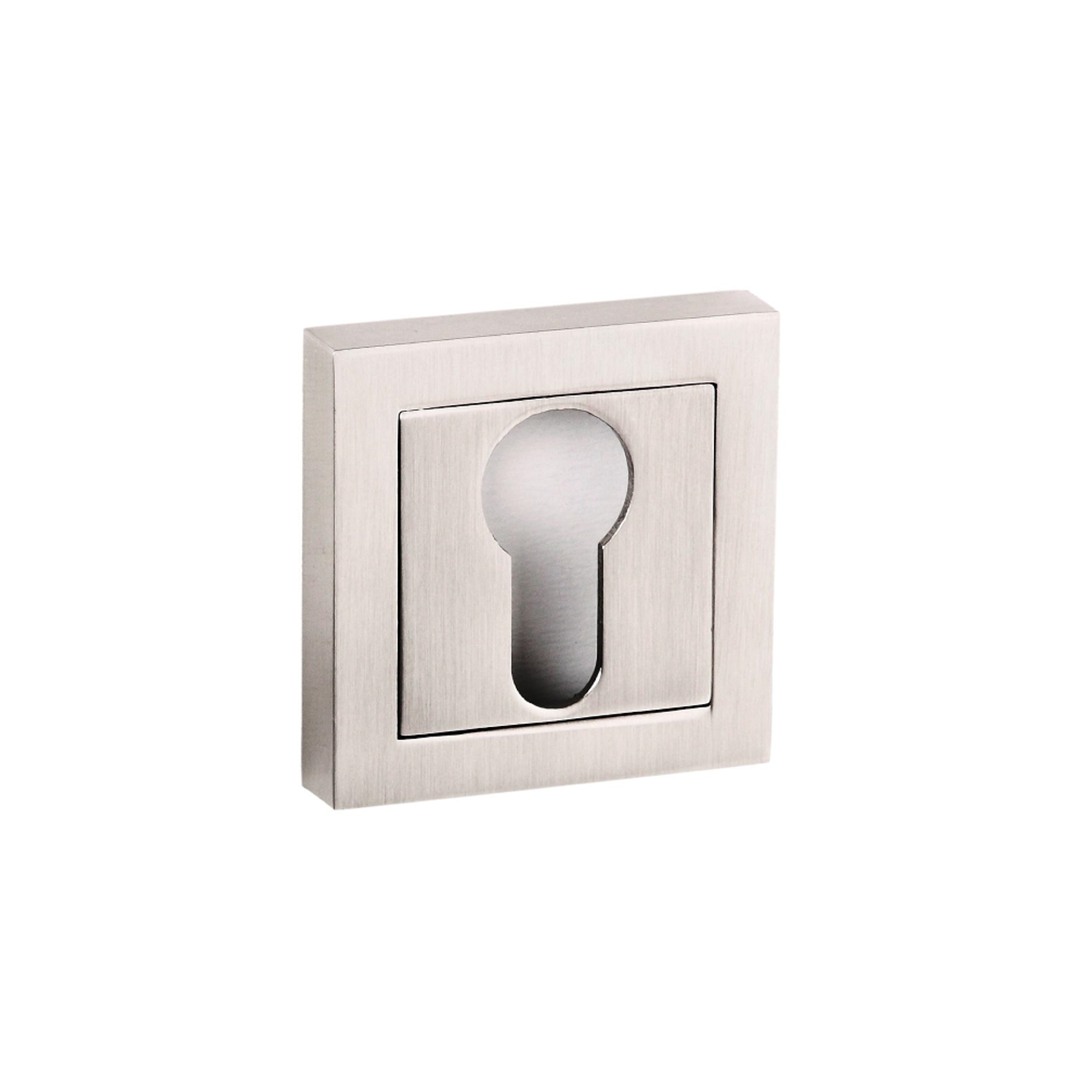 SPCESCESN Senza Pari Euro Escutcheons on Square Rose - Satin Nickel