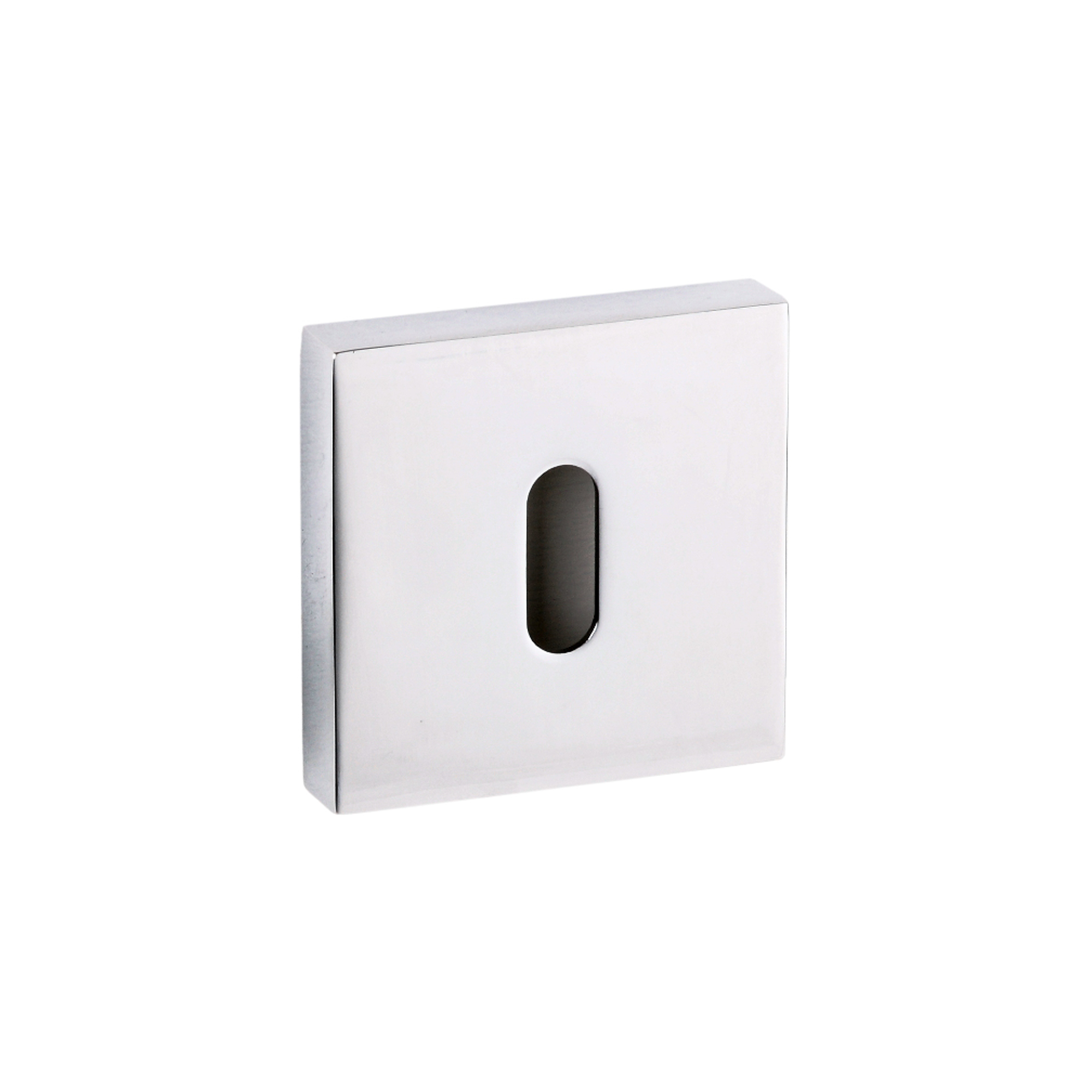 SPESCKCP Senza Pari Key Escutcheons on Flush Square Rose - Polished Chrome