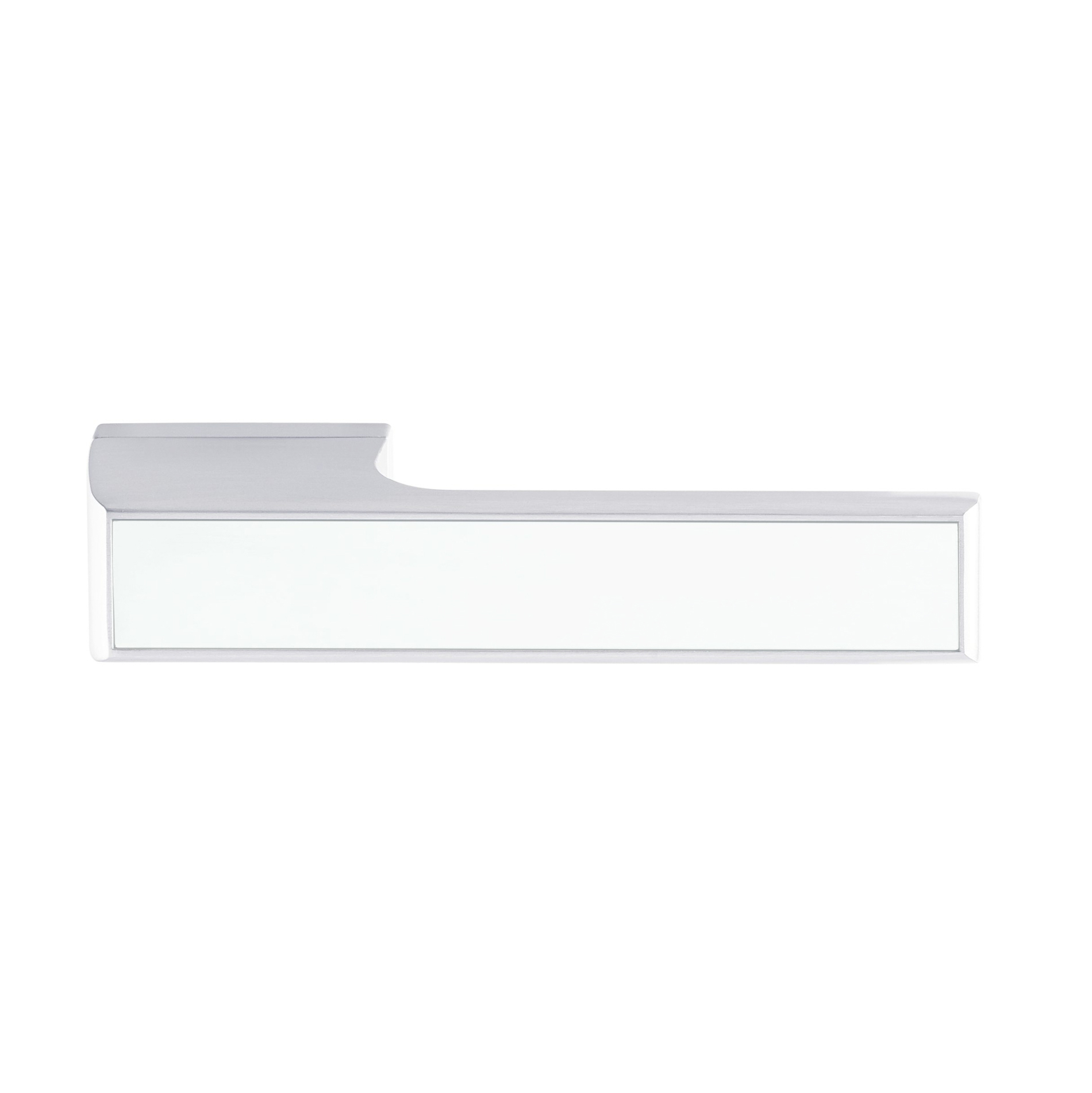 T3089LWHPC Tupai Rapido VersaLine Tobar Lever Door Handle on Long Rose - White Decorative Plate - Bright Polished Chrome