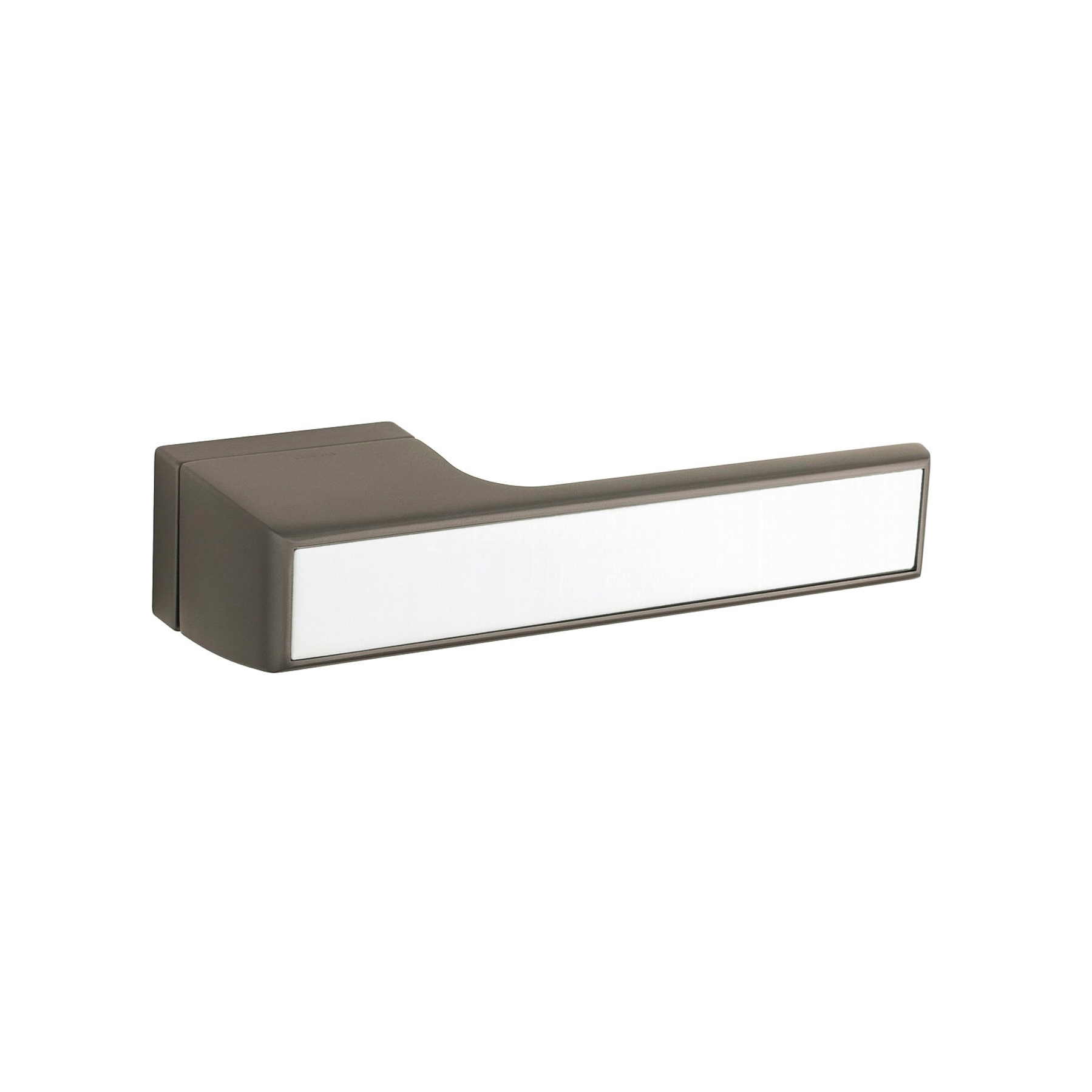 T3089LWHTT Tupai Rapido VersaLine Tobar Lever Door Handle on Long Rose - White Decorative Plate - Titanium