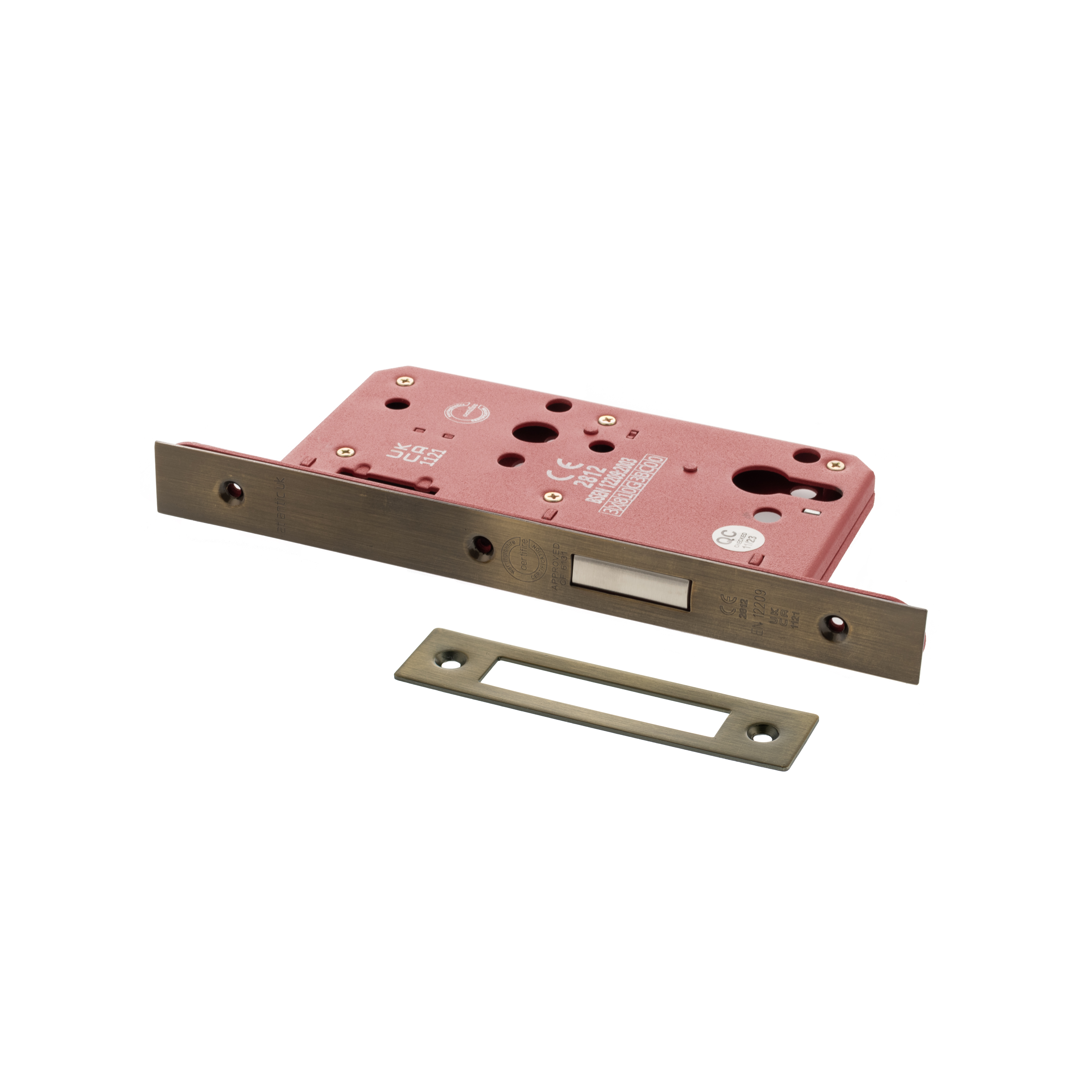ALKDINED60AB Atlantic DIN Euro Profile Deadlock Double Throw 60mm backset - Antique Brass