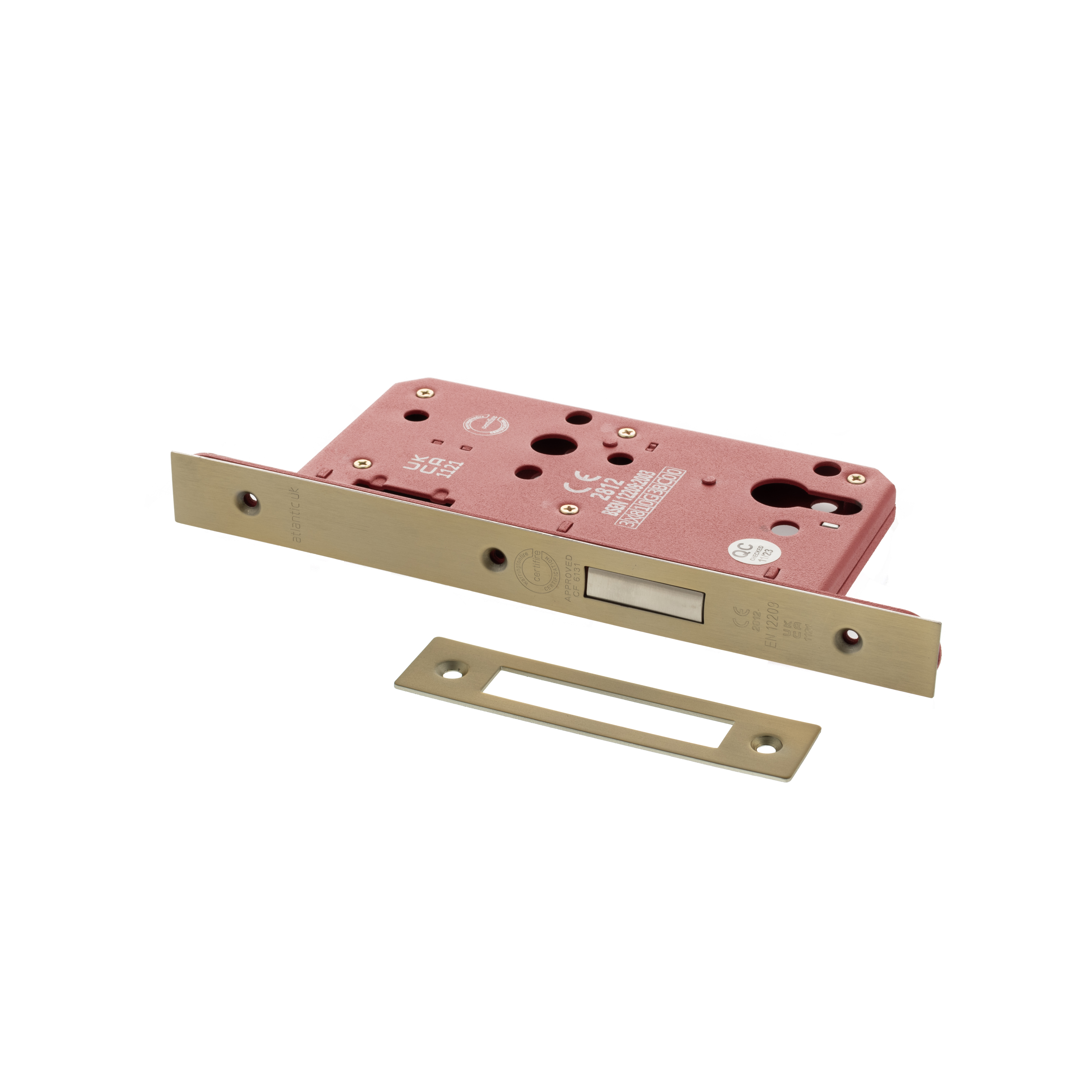 ALKDINED60SB Atlantic DIN Euro Profile Deadlock Double Throw 60mm backset - Satin Brass