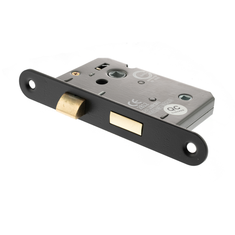 ALKRCBATH25MB Atlantic Radius Corner Bathroom Lock [CE] 2.5" - Matt Black