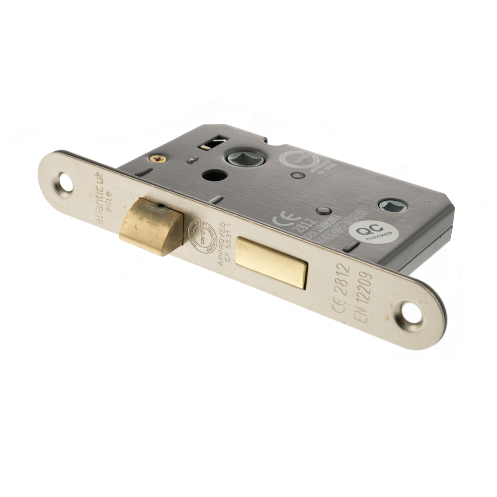 ALKRCBATH25SN Atlantic Radius Corner Bathroom Lock [CE] 2.5" - Satin Nickel