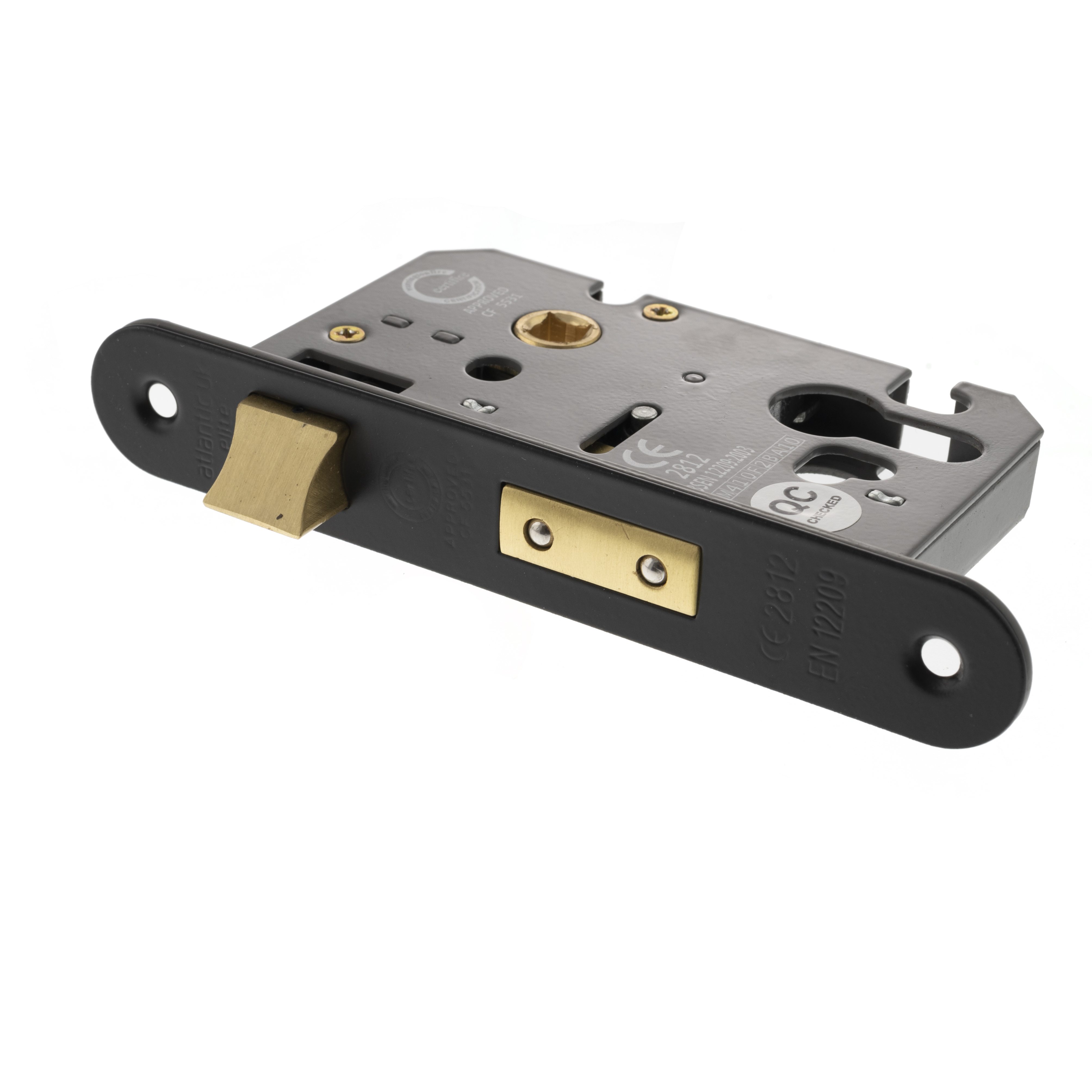 ALKRCSASHE25MB Atlantic Euro Radius Corner Sashlock [CE] 2.5" - Matt Black