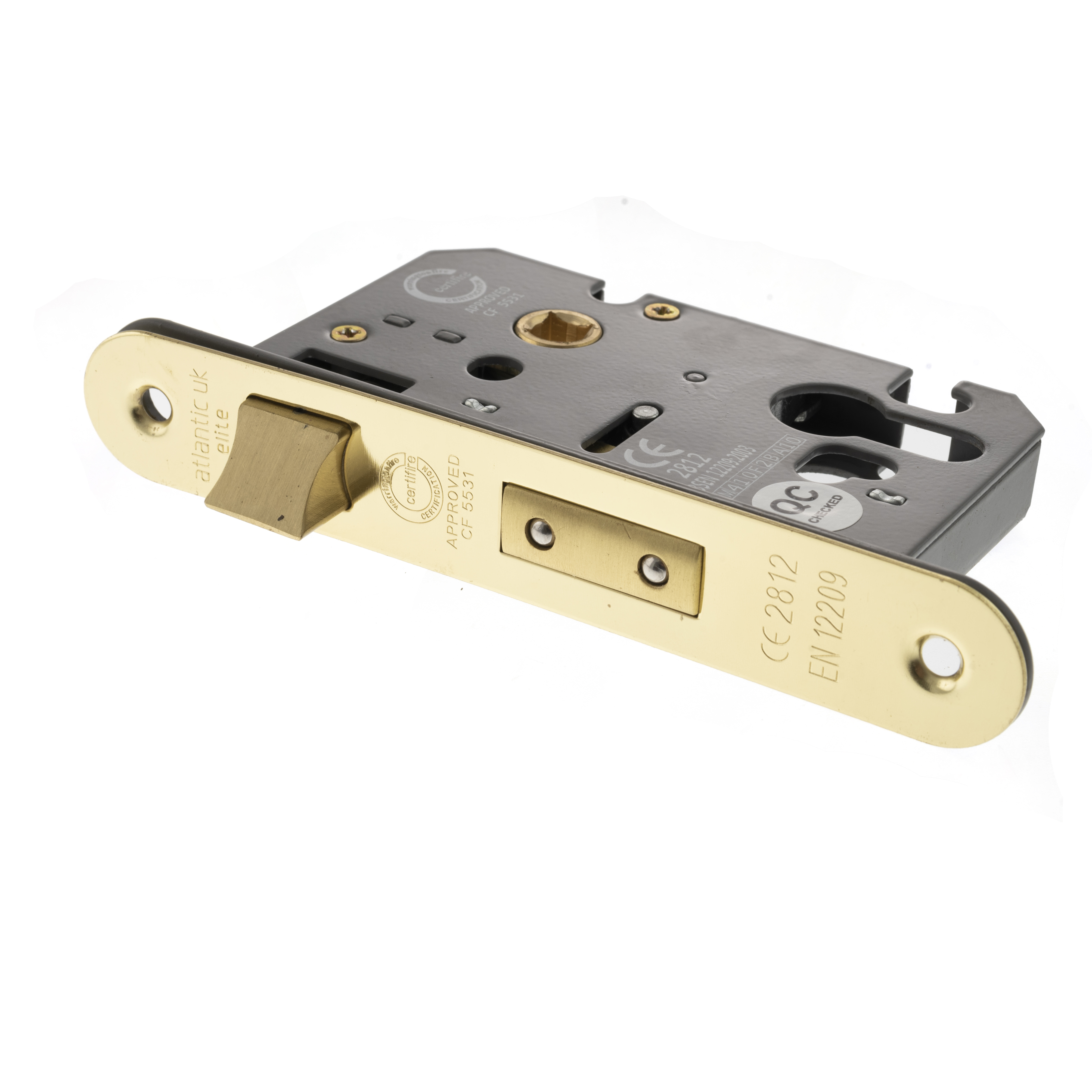 ALKRCSASHE3PB Atlantic Euro Radius Corner Sashlock [CE] 3" - Polished Brass