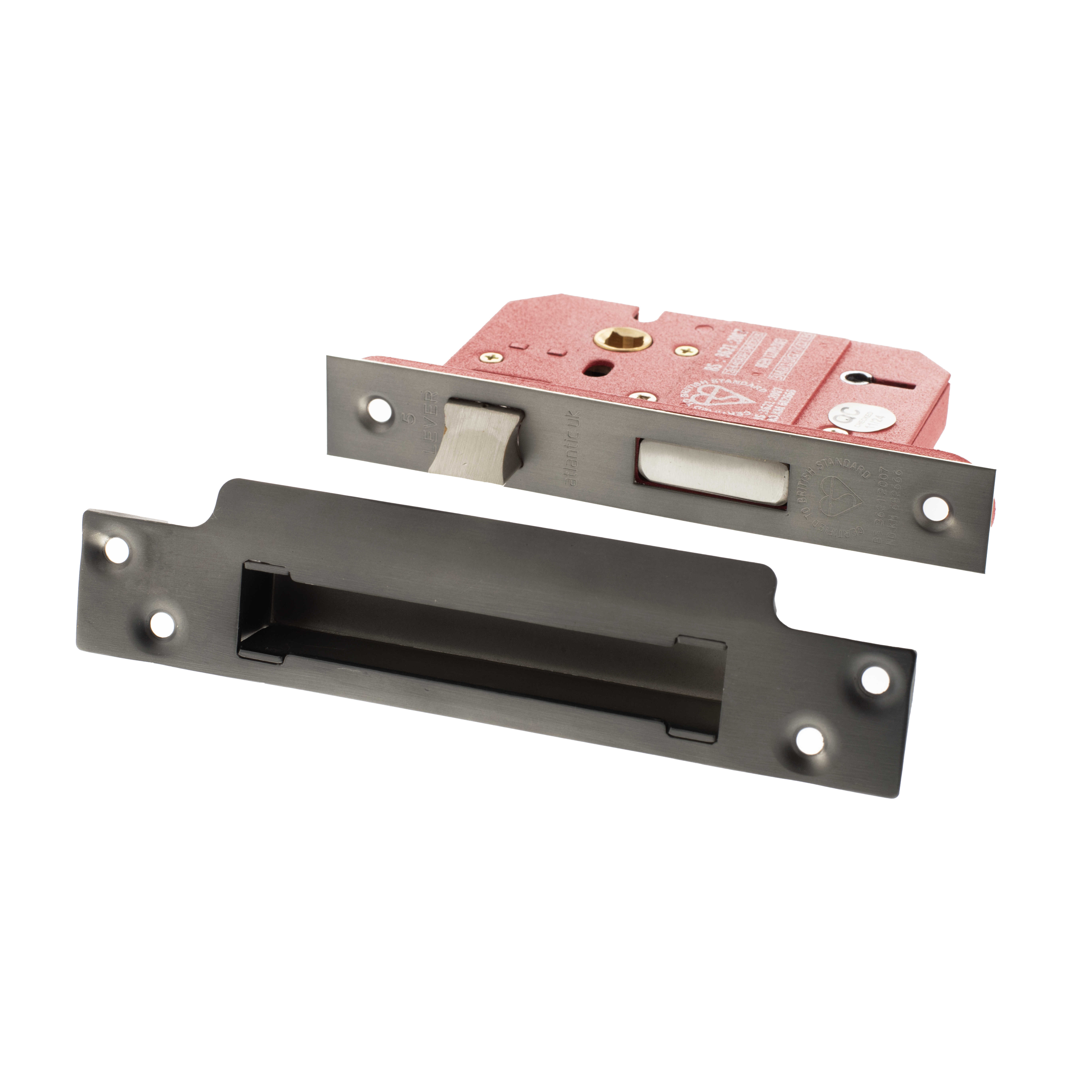 Atlantic 5 Lever Key Sashlock [BS] 2.5" - Matt Gun Metal