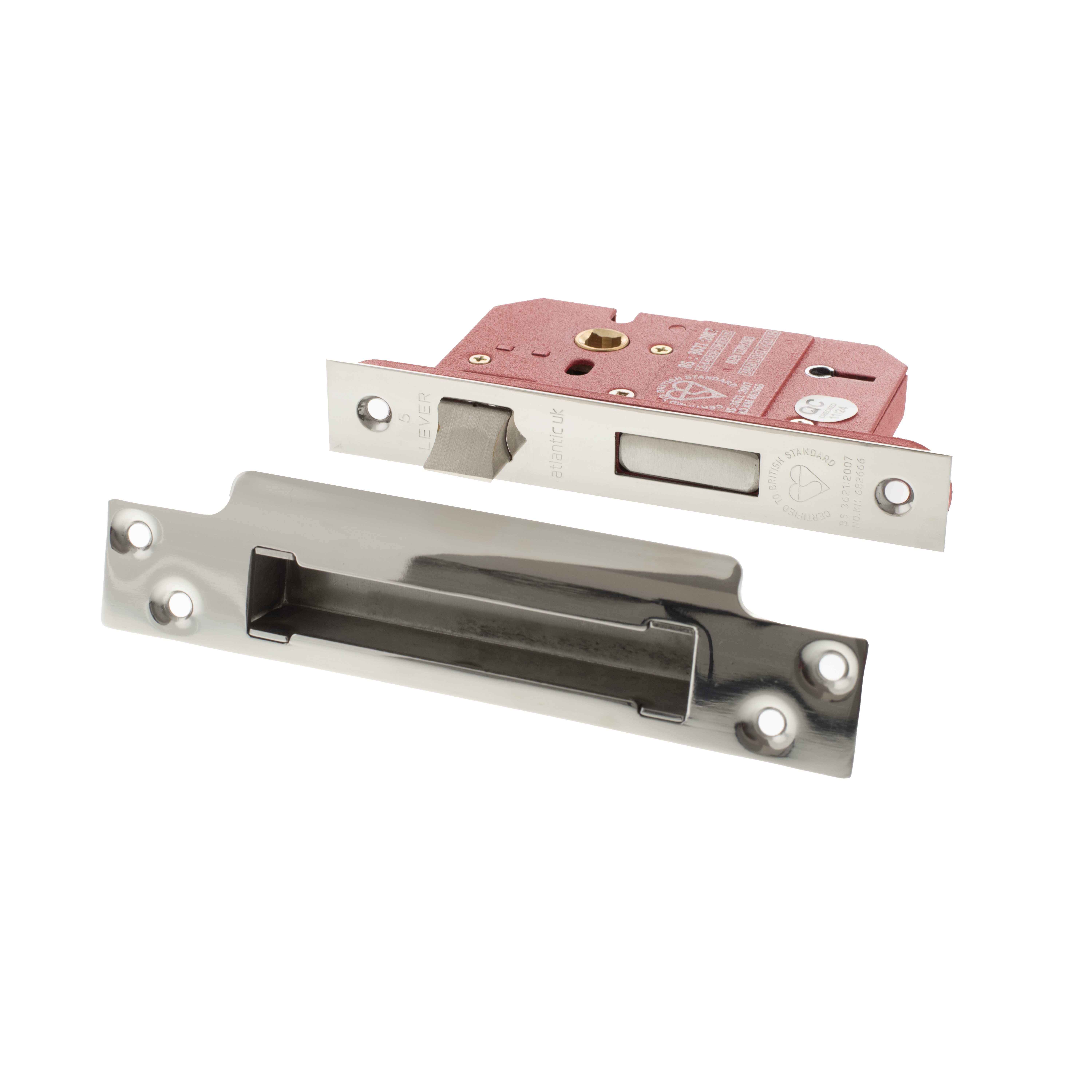 Atlantic 5 Lever Key Sashlock [BS] 2.5" - Polished Nickel