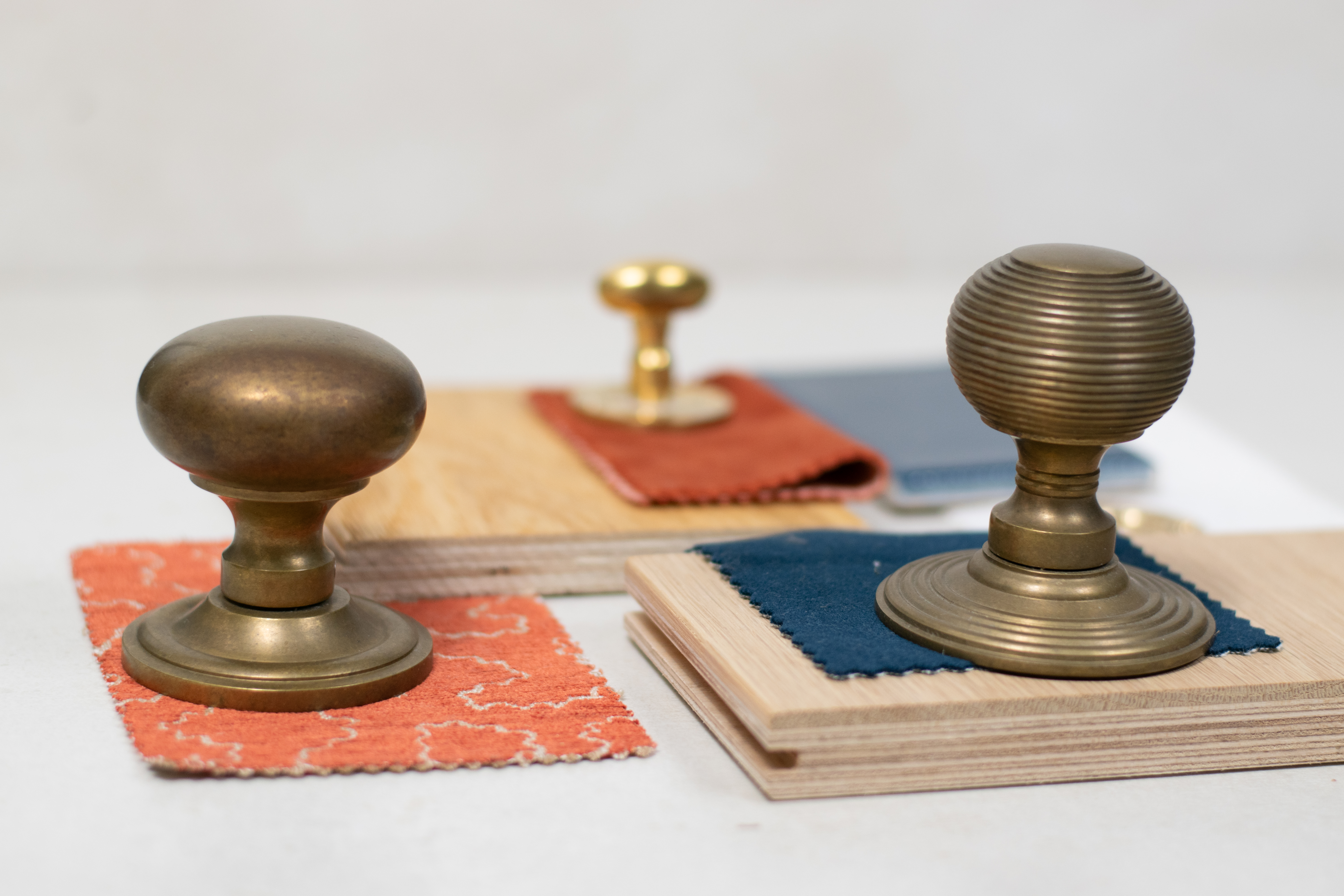 Old English Raw Brass Mortice Knobs — Raw Brass (RB), Old English